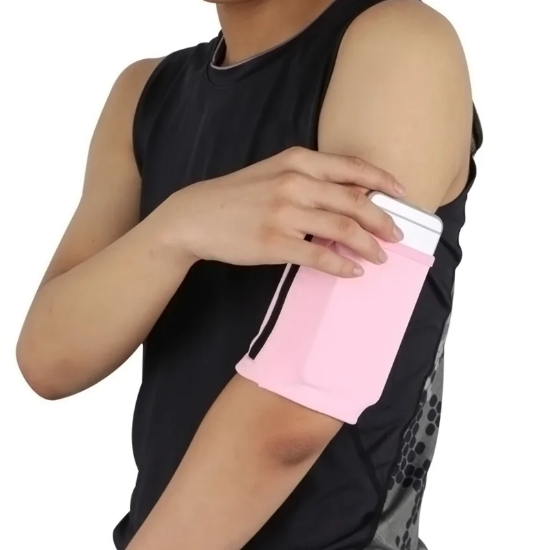 

Running mobile phone arm bag unisex elastic arm cover personal anti-theft sports hand sleeve bag reflective wrist bag S8B0817
