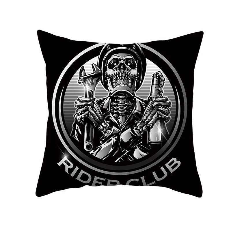 Хэллоуин Декор наездник в виде черепа и буквенным принтом Подушка Чехол
