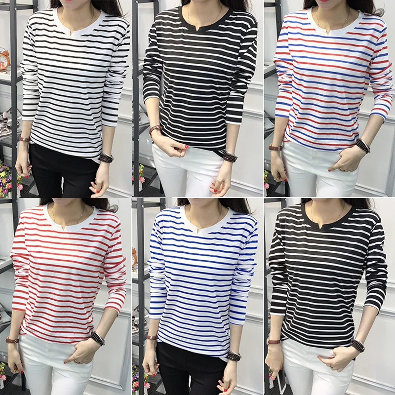 Базовая футболка с длинным рукавом женские топы Повседневная в стандартную