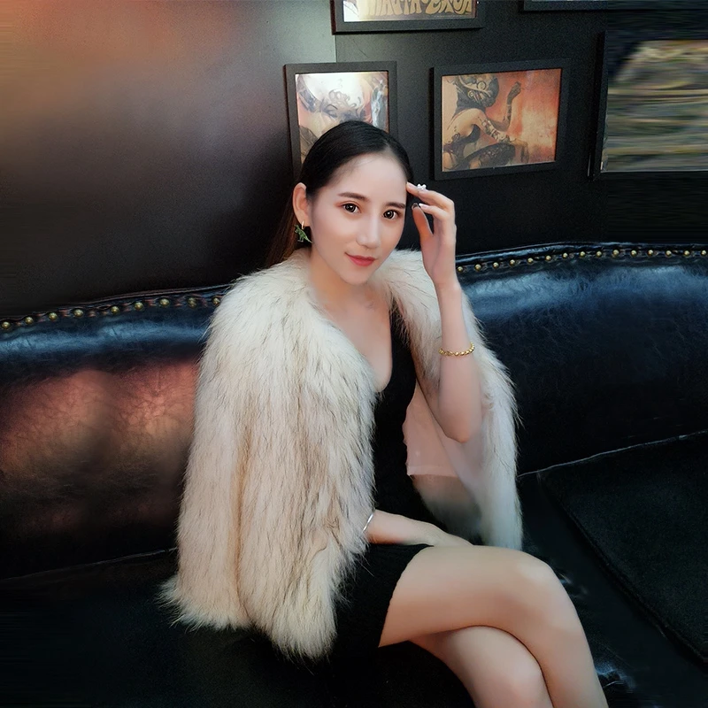 

2020 Fox Short Slim Mink Slimming Jacket Faux Fur Coat Top Jacket Women Winter Jacket Autumn Women Jacket