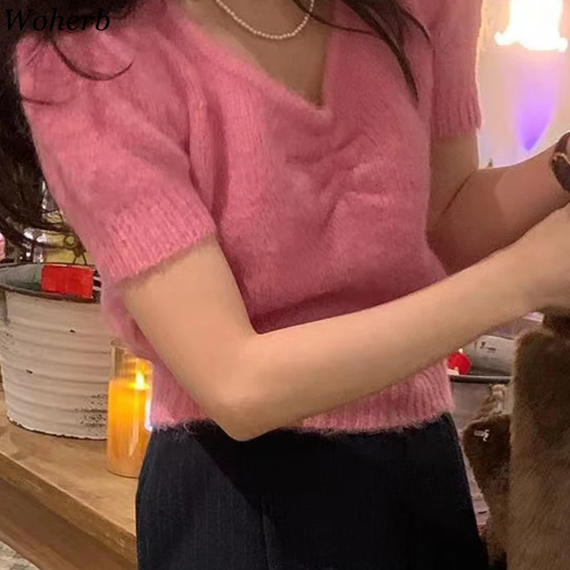 Милые пуловеры Woherb топы женская осенняя одежда женский свободный джемпер с
