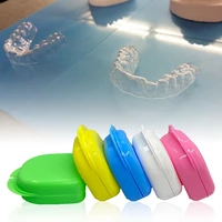 1 pc new 5 colors denture storage box mouth guard container braces case portable dental appliance supplies tray health care