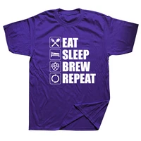 funny eat sleep brew repeat t shirts graphic cotton streetwear short sleeve beer drink harajuku oversized t shirt mens clothing