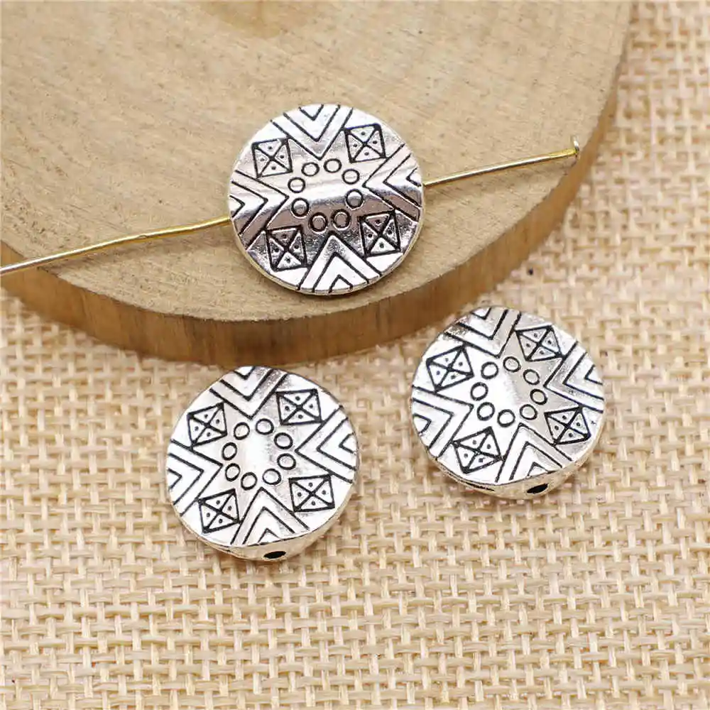 

Earring Charms For Jewelry Making 6pcs Bead 16mm Antique Silver Plated