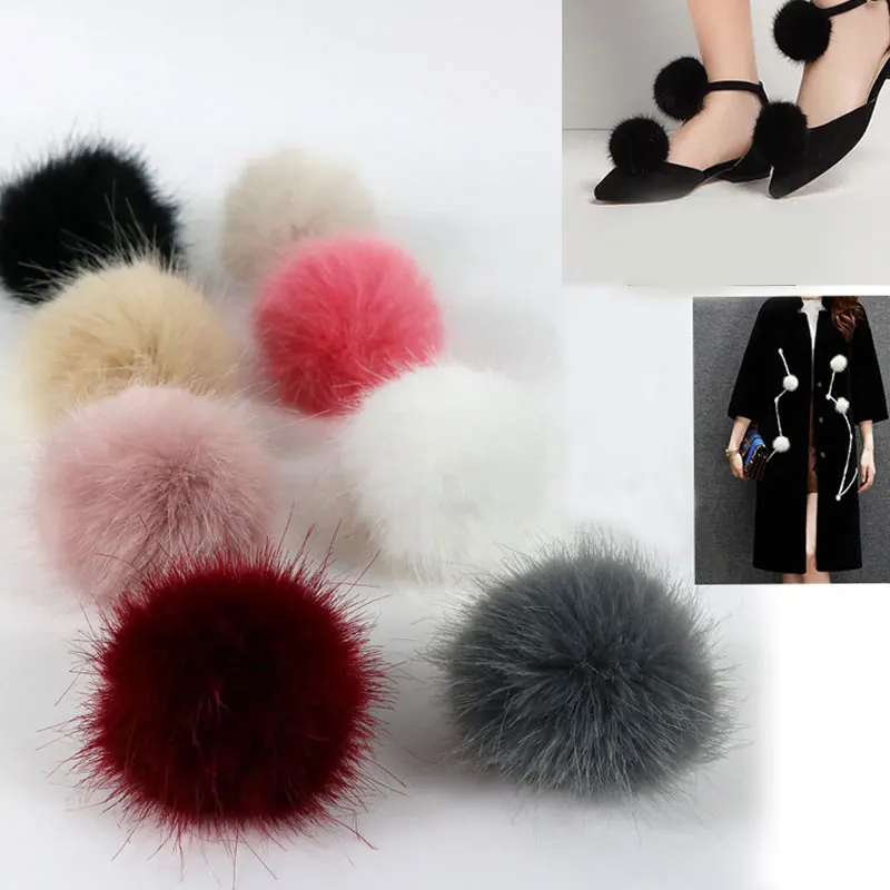 Большой помпон из искусственного меха 80 мм 7 см большой мягкий сделай сам для