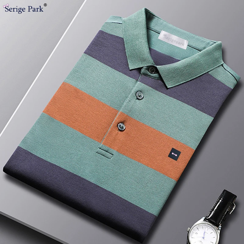 

Horse martina serige park men's polo shirt in casual style mans stripped polos for luxury France top tees regular fit free ship