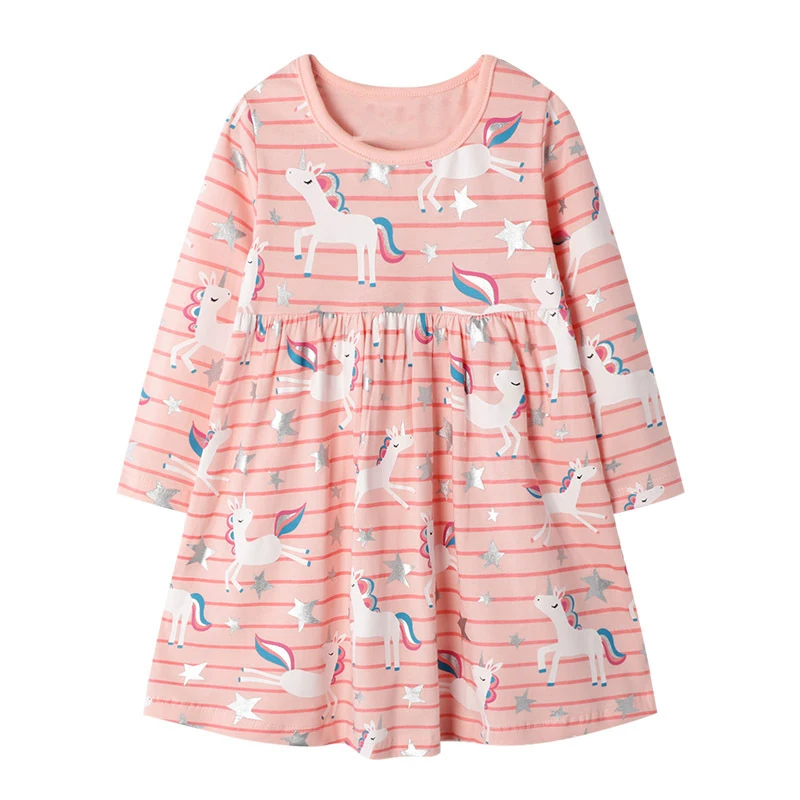 7203 same picture Little maven 2-7Years Детские Дети Девушки Животных Аппликация Платье для Детей Дети Малышей Девушки С Длинным Рукавом Элегантное Платье Осени - Цвет: 7203 same picture