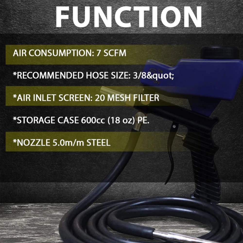 

Small Portable Sand Blaster Gravity Sandblasting Gun Pneumatic Small Sand Blasting Machine Adjustable Pneumatic Sandblasting Set