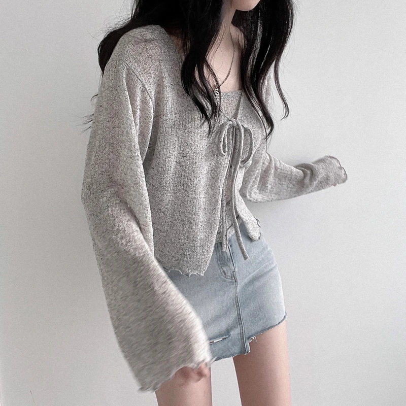 Женский трикотажный Костюм-двойка Alien Kitty повседневный однотонный кардиган с