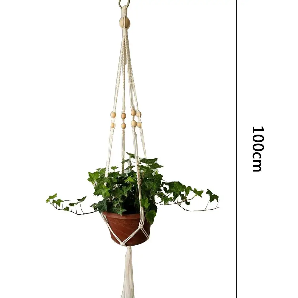 

1Pcs Hand-woven Cotton Rope Plant Hangers Indoor Wall Hanging Flower Pot Succulents Holder for Home Balcony Decoration