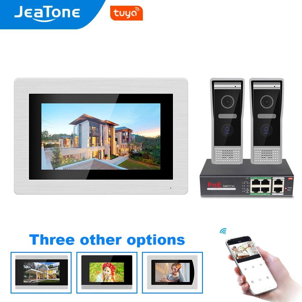 Wi Fi Tuya IP 7 ''сенсорный экран видео домофон для виллы с 2 дверными звонками +