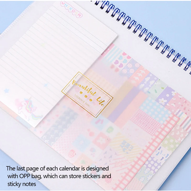 

2020.8-2021.12 desk calendar desktop Cherry blossom whale pattern large note calendar