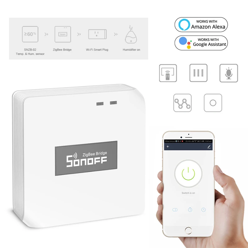 Itead SONOFF ZBBridge умный Zigbee мост дистанционное управление ZigBee и Wi-Fi устройства на eWeLink