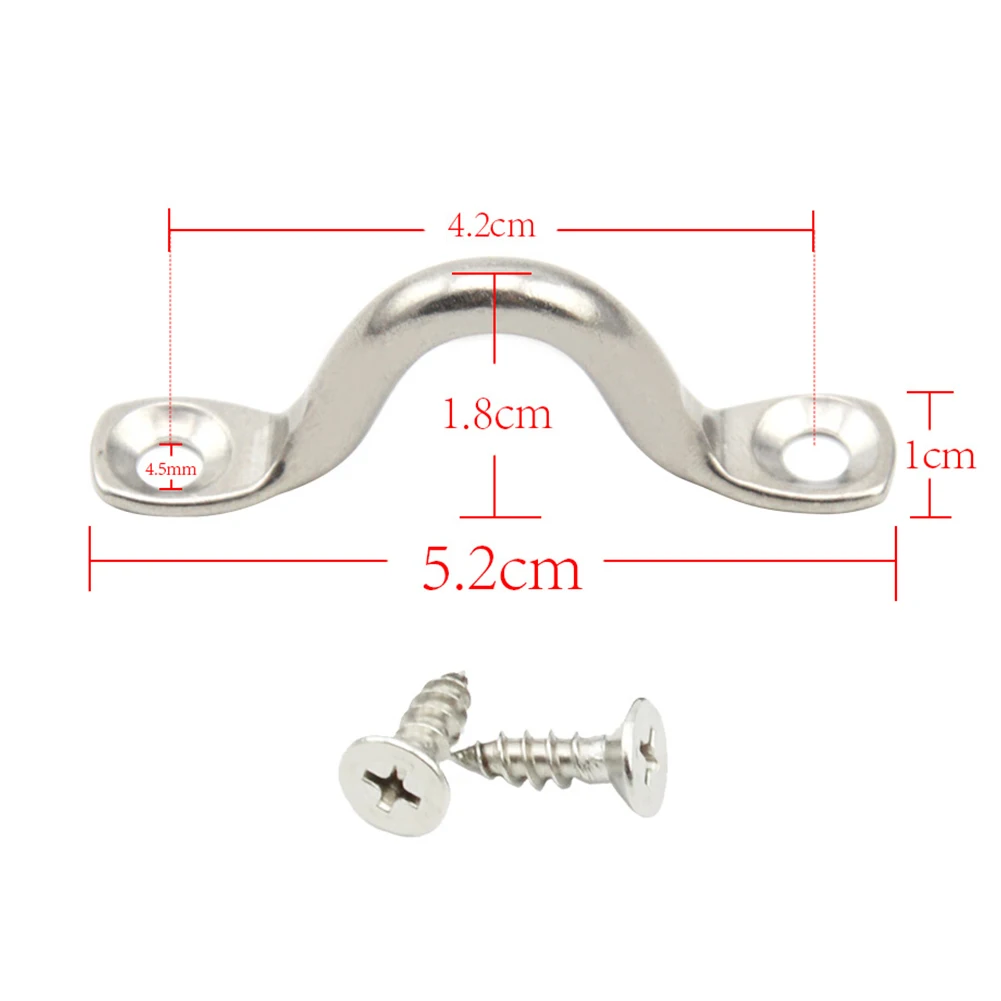 

10pcs Pull Handle Buckles Boat Stainless Steel with Screws Sailboat Kayak Canoe for Outdoor Watering Playing Supply