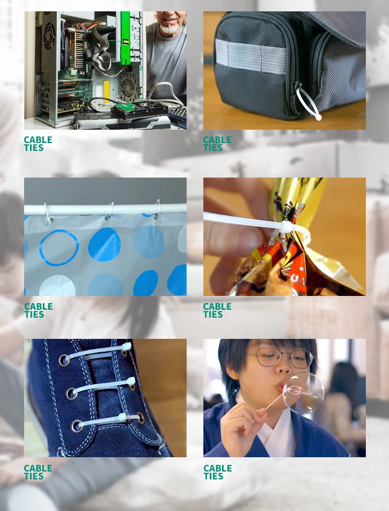 100 шт./пакет кабельная стяжка самоблокирующаяся пластиковая нейлоновая Белый