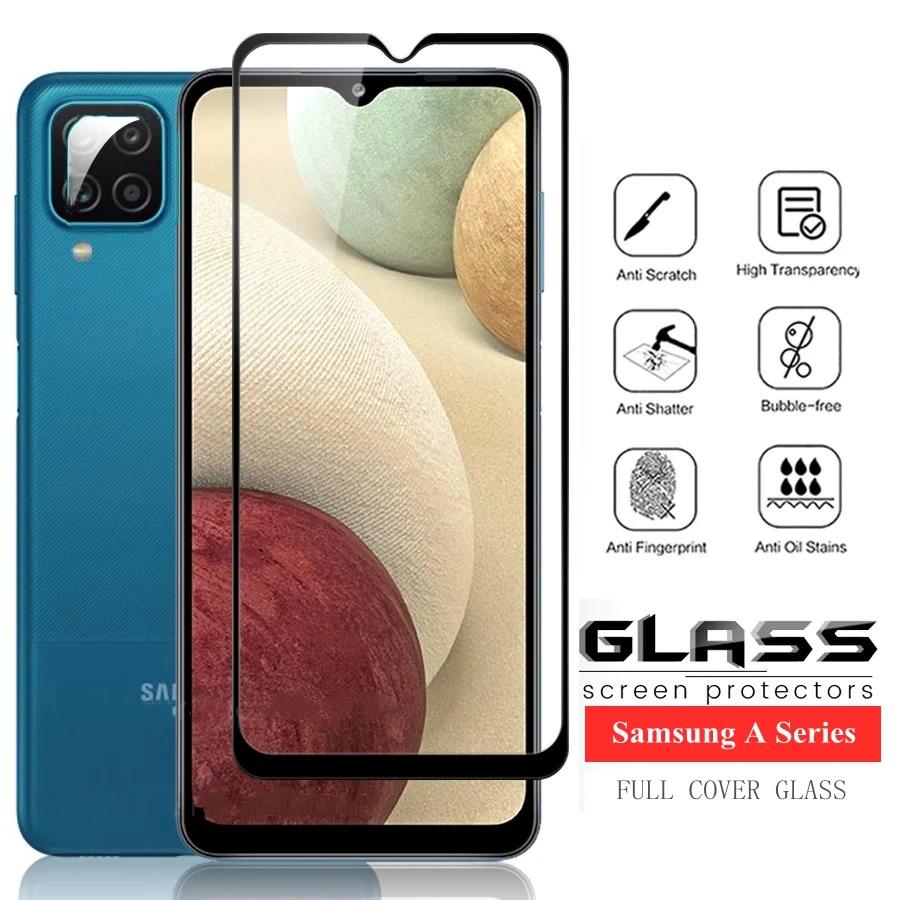 Закаленное стекло для samsung galaxy a12 a51 a71 a50 a52 a72 a32 a02s a21s a30 a31 Защитное защиты экрана a