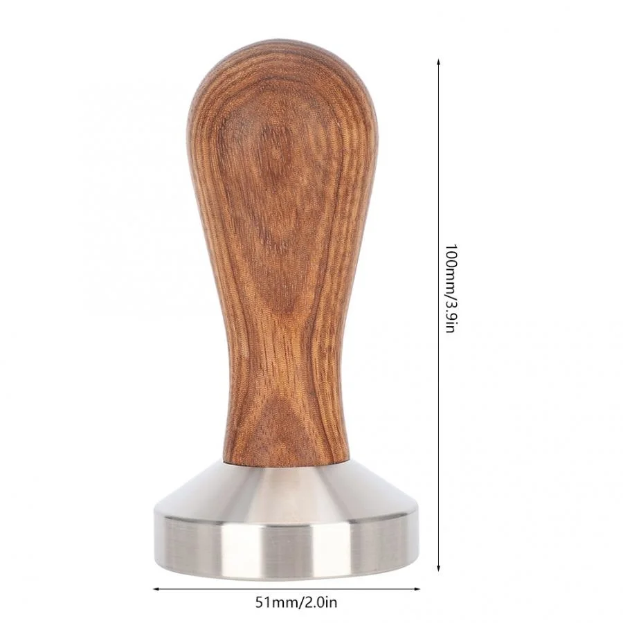 

51mm stainless wood steel from the coffee fist of the coffee cup handle of the coffee maker of the powder which presses the