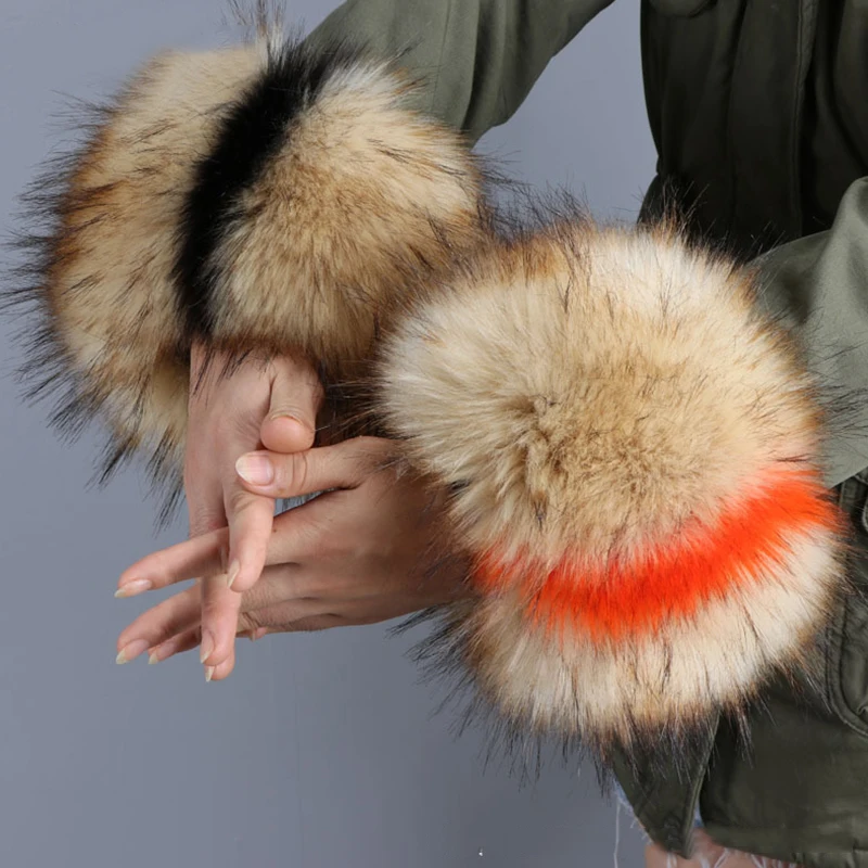 Манжеты женские из искусственного лисьего меха эластичные 1 пара |