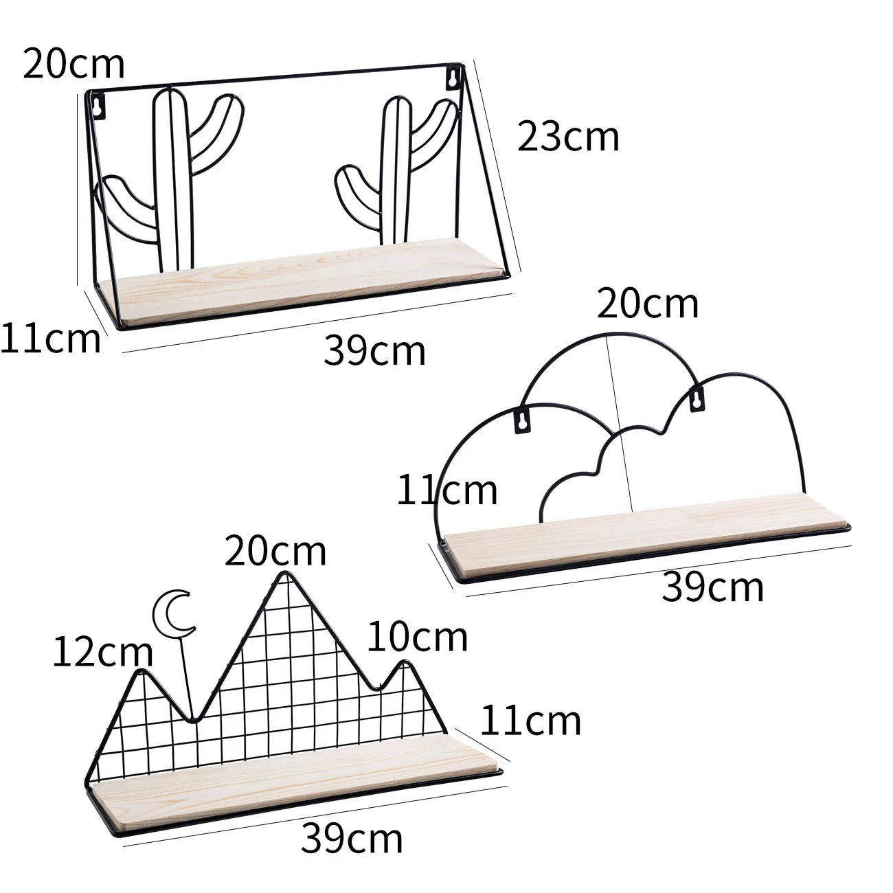 New Iron Hanging Wall Shelf Storage Rack Flower Pots Holder Art Creative DIY Bookshelf Organizer Home Decoration | Дом и сад