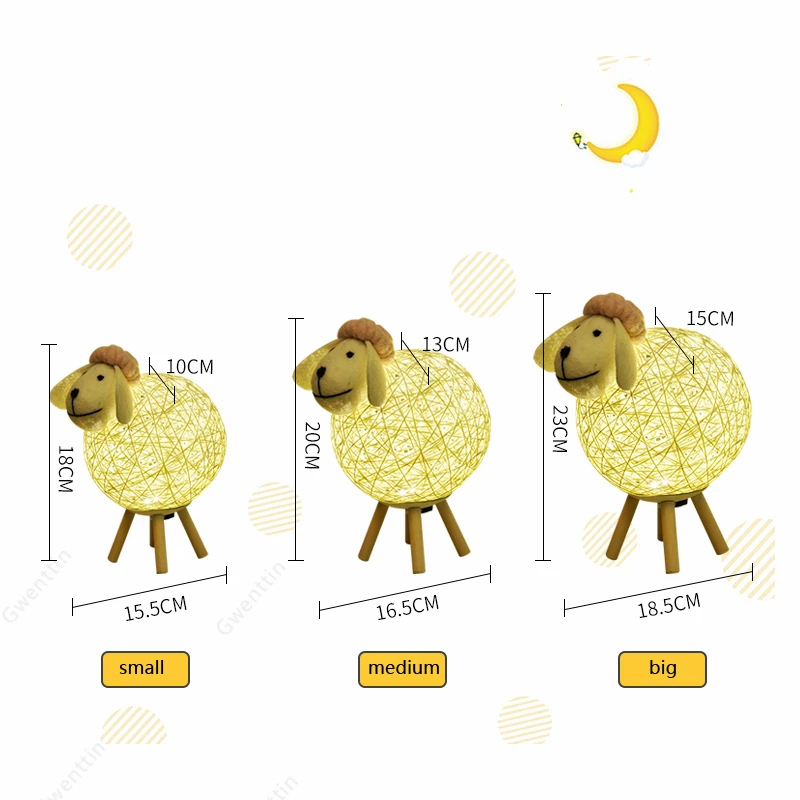 Милая овечка светодиодный ночной Светильник s со стилизацией животных