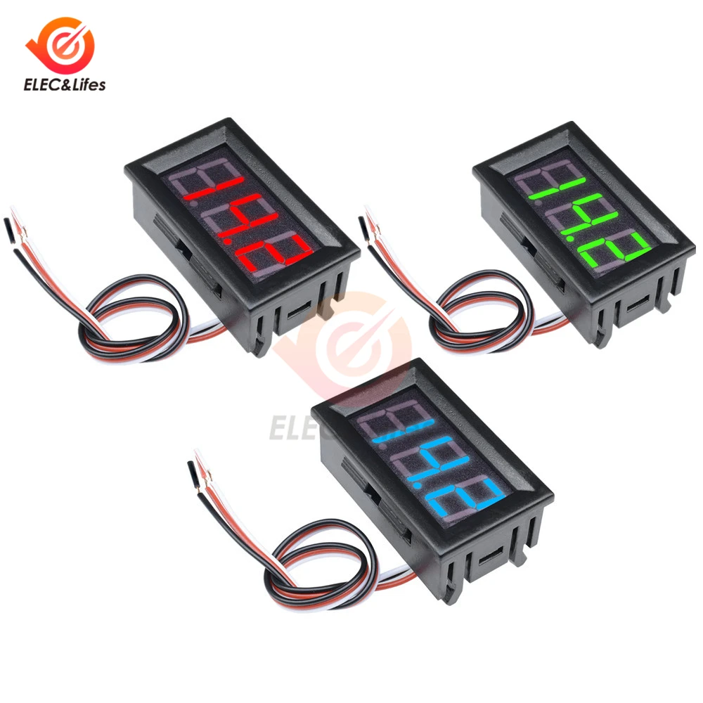 

0.56 Inch 3 Wire Digital Voltmeter DC 0-30V Electronic Voltmeter voltage tester Detector volt monitor for 5V 12V car motorcycle