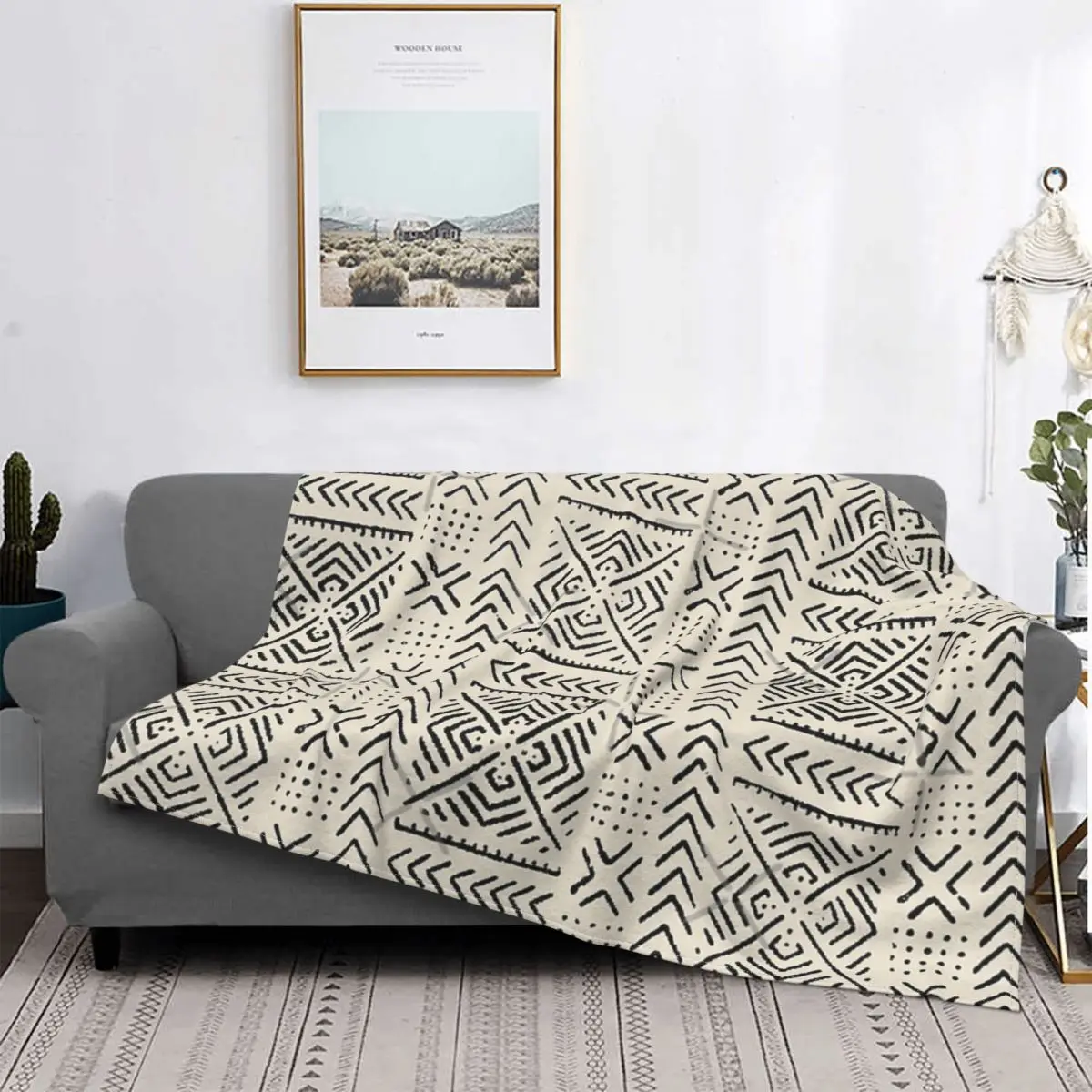 

Line Mud Cloth Bone Blanket Bedspread Bed Plaid Plaid Bed Blanket Bedspread 135 Blanket For Newborns