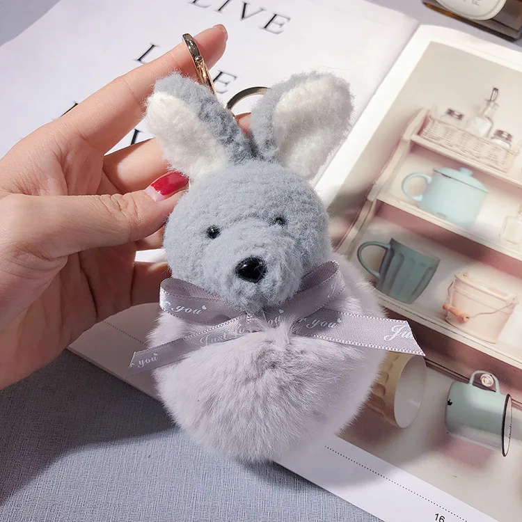 

NEW Cute Plush Rabbit Key Chain Creative Fashion Rabbit Fur Doll Keychains Doll Bag Pendant Small Gift Key Ring