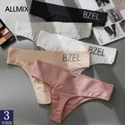 ALLMIX 3 шт.лот сексуальные женские хлопковые стринги Нижнее белье Бесшовные со средней посадкой стринги удобные трусы мягкое женское белье Танга
