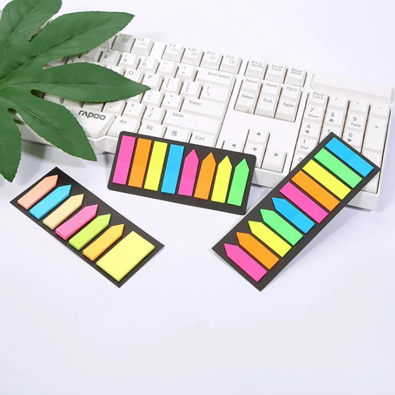 

160/200/140pcs Fluorescence Self Adhesive Memo Pad Sticky Notes Bookmark Marker Memo Sticker Paper Student Office Supplies