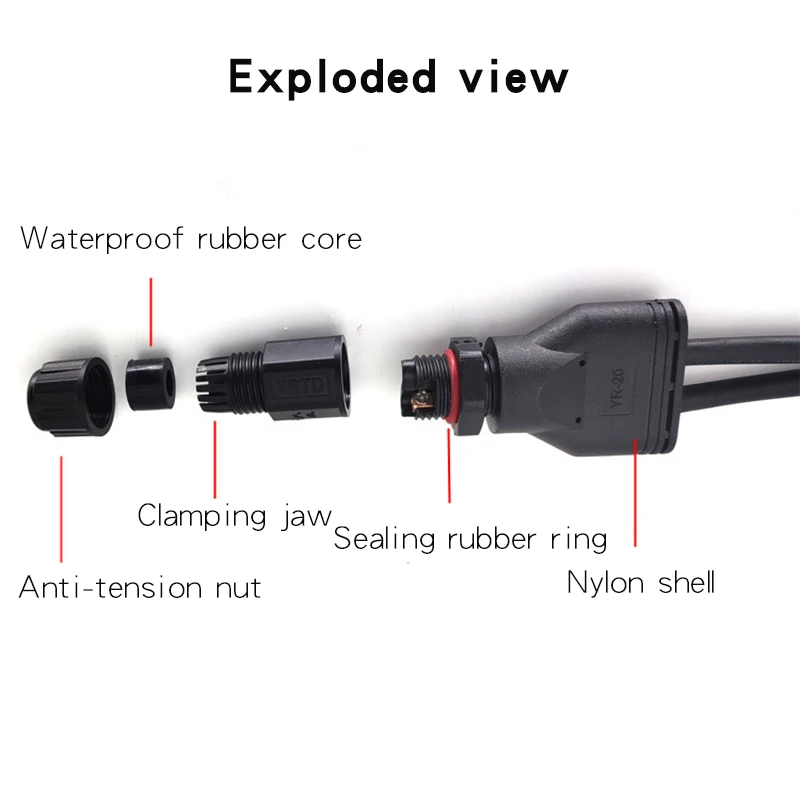 IP67 M19 Screw Waterproof Connect Wire Y-Type Splitter Crimped One Out Two Three Four Five LED Connector | Обустройство дома