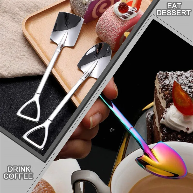 2 шт./комплект Детская кофейная ложка из нержавеющей стали|Ложки| |