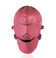 soft leather bondage hood with detachable eyepatch mouth gags plug headgear bdsm adults games products sex toy 3 colors 27