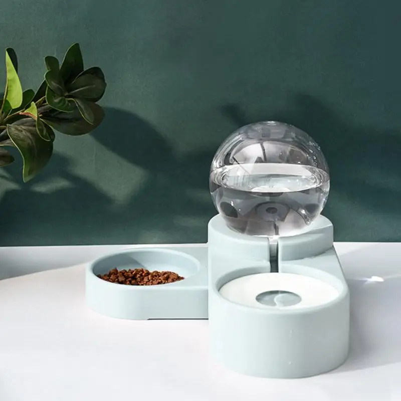 2 in 1 Multifunctional Cat Dog Feeder Automatic Gravity Water Drinking Dispenser Bubble Fountain Pet Food Feeding Bowl | Дом и сад