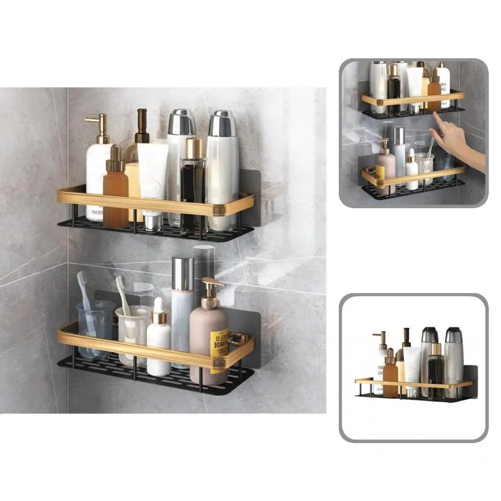 

Simple Shampoo Spice Shower Caddy Bathroom Storage Rack Adhesive Good Load-bearing