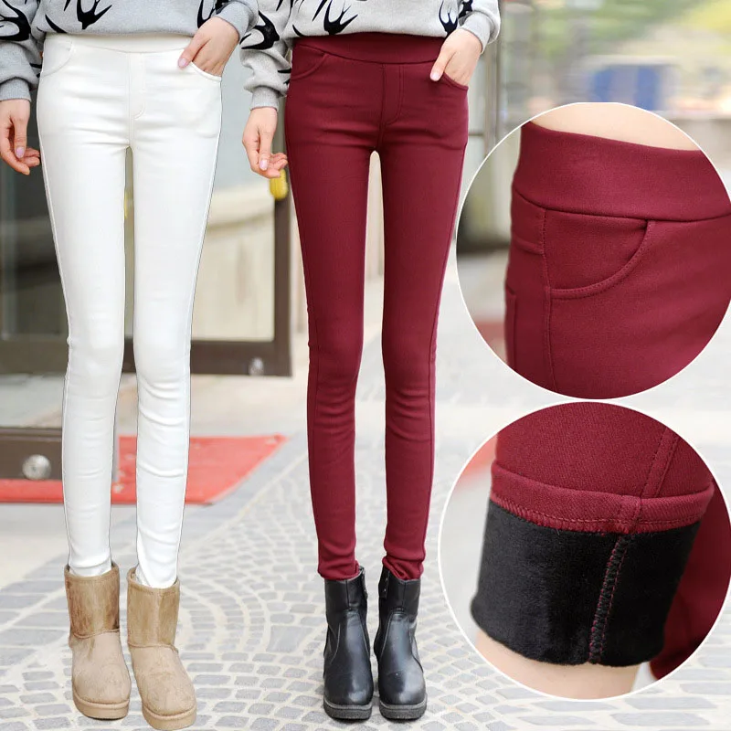 

2021 New Women Autumn Winter Plus velvet Thickening Cotton Lady Leggings Pencil Keep Warm Plus Size Womens Pull trousers OK514