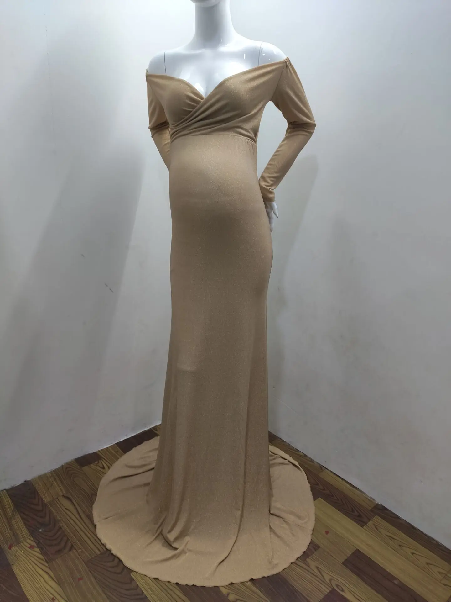 

Fashion Maternity Dresses Photography Props Leopard Pregnancy Dress Long Sleeve Maternity Clothes For Pregnant Women Photo Shoot