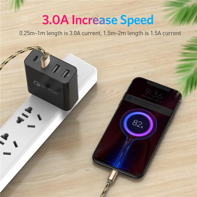 Usb-кабель USLION type C для быстрой зарядки устройств samsung Galaxy S10 S9 S8 Plus Xiaomi Mi 5s redmi k20 pro