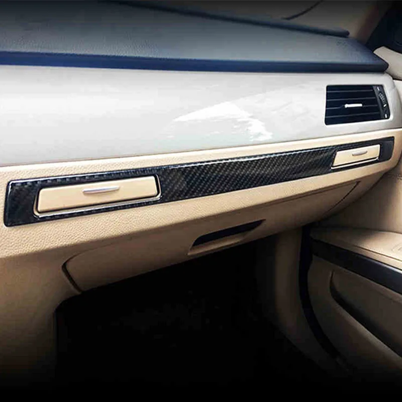 

Carbon fiber style car interior center console, copilot water cup, cover holder adjustment car sticker label BMW 3 Series E90