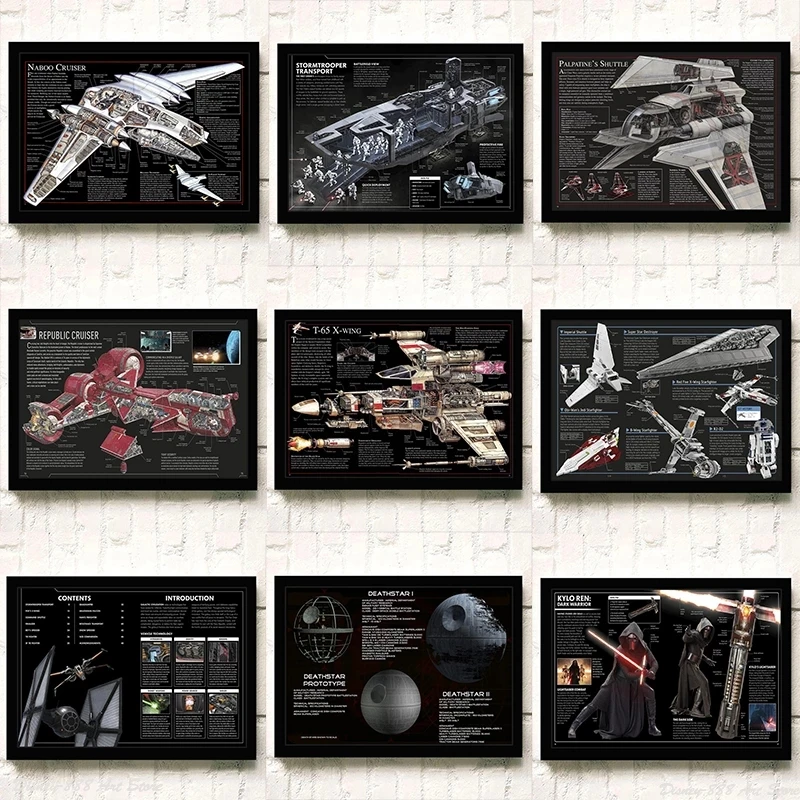 

Home Decor Disney Canvas Paintings Star Wars Pictures Wall Art Sci-Fi Aircraft Print Modular Poster No Frame Artwork Living Room