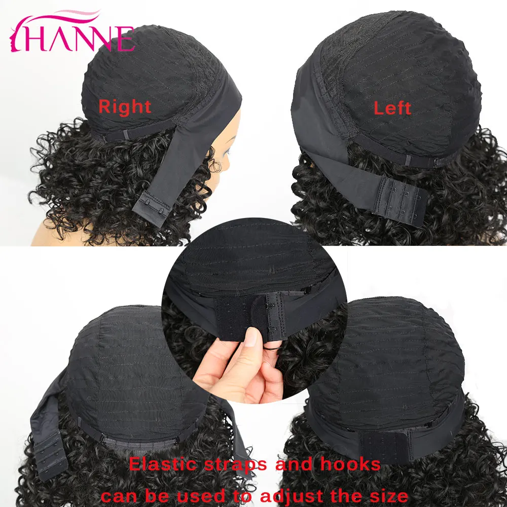 

HANNE Red 99J/Black Afro Kinky Curly Headband Wig Half Synthetic Short Wigs For Black Or White Women Natural Heat Resistant Hair
