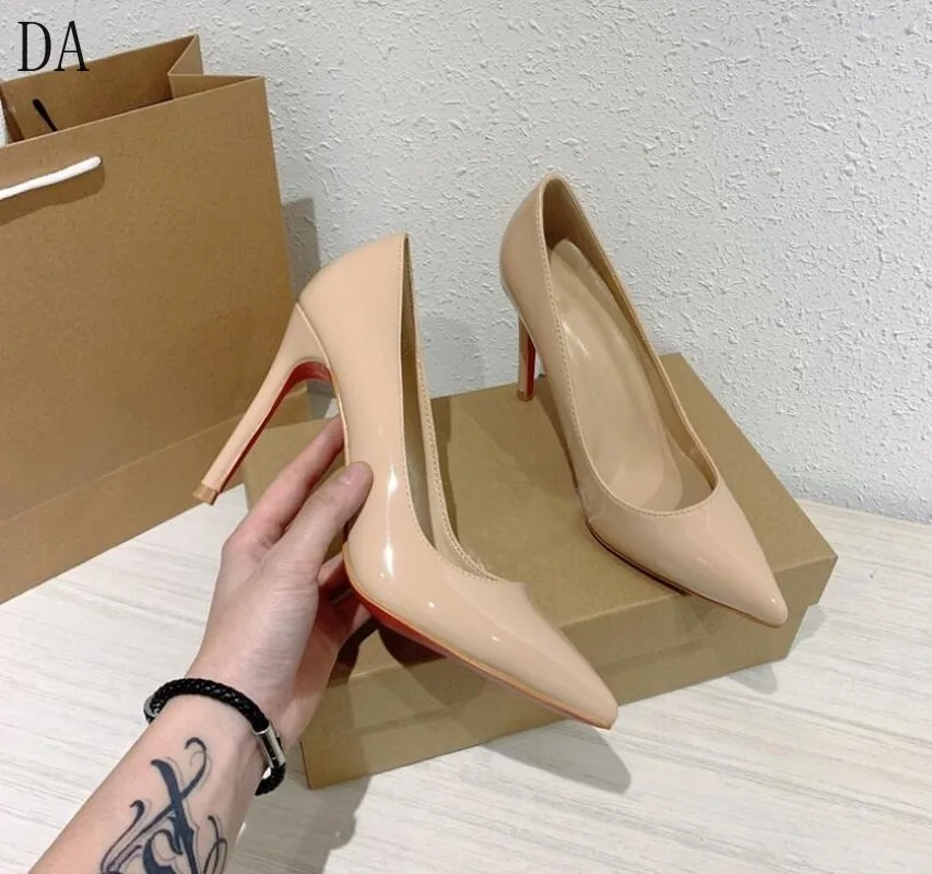 

NEW Luxury Brand Women Shoes Basic Red High Heels Sexy Shoes for Women Wedding Shoes Thin Heels Super High 8cm 10CM Red Pumps 44