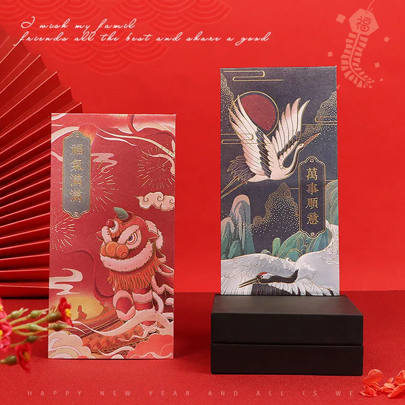 

Роскошный красный конверт в китайском стиле 2022, праздничный красный конверт с изображением тигра на весну, новый год, красивый дизайн, красн...