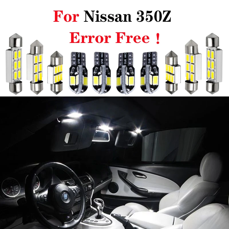 

6000K White Led Interior Package Kit For Nissan 350Z 2003-2008 Map Trunk /Cargo Area License Plate Lights Car-Styling Led Source