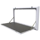 Складной стол RV Out, БелыйЧерный Внешний обеденный стол с прицепом и боковым креплением, складной стол для кемпинга на колесах