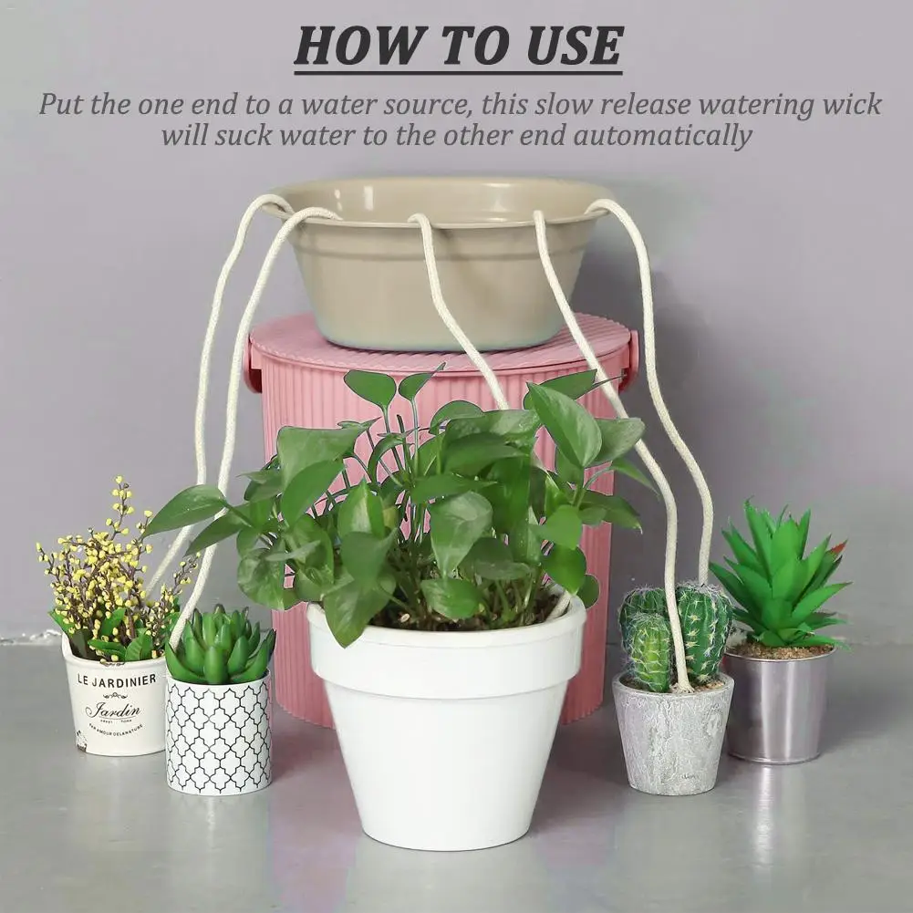 Садовая самополивающаяся система хлопковый сердечник Веревка DIY поливочная веревка трава, растения цветы автоматический ПВХ поливочное устройство