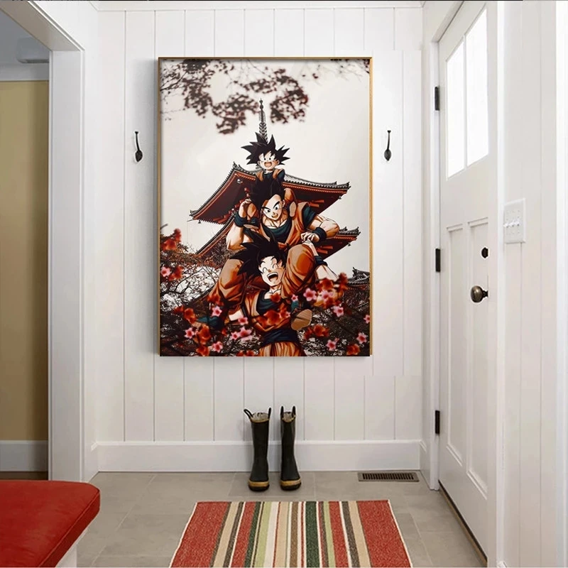 

Modular Canvas Anime Pictures Dragon Ball Poster Prints Goku Painting Gohan Home Goten Decor Wall Art No Frame For Living Room