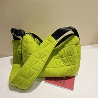 veryme 2021winter fashion shoulder bags designer handbag nylon down cotton crossbody bags for women casual plaid big female tote