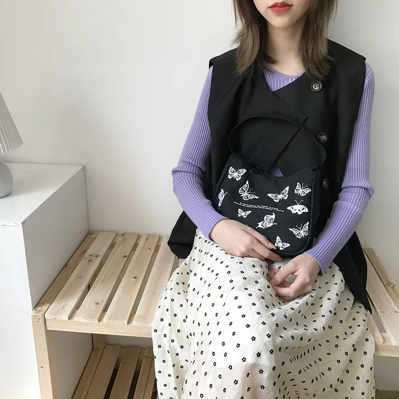 

Women Fashion Butterfly Print Shoulder Bag Ladies Stylish Handbag for Shopping Daily Use