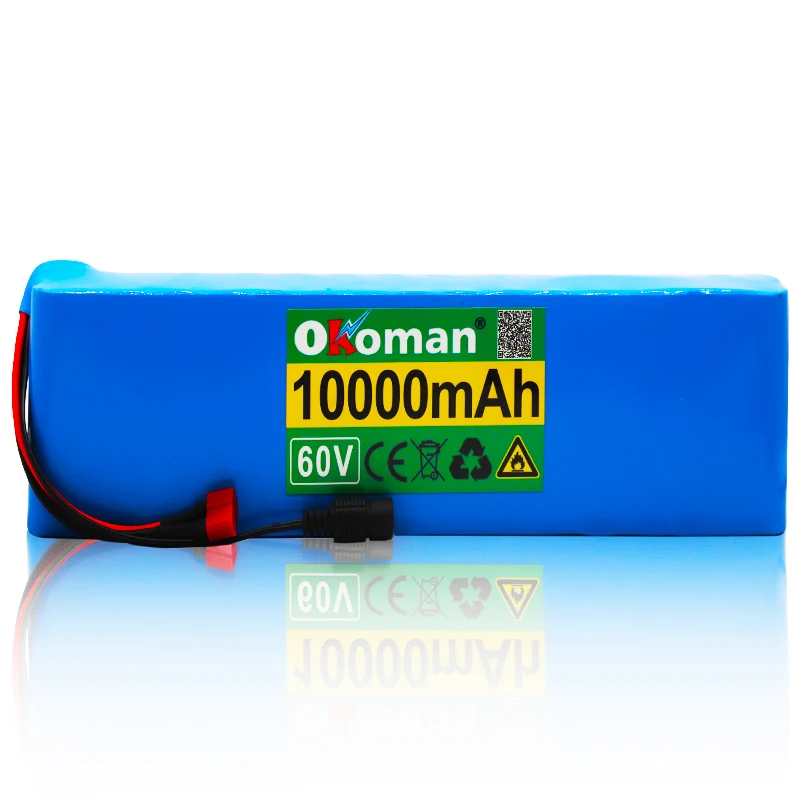 Литий-ионный аккумулятор 16s2p 60V10AH 1000 Вт 67 2 в 10 Ач для электрического велосипеда