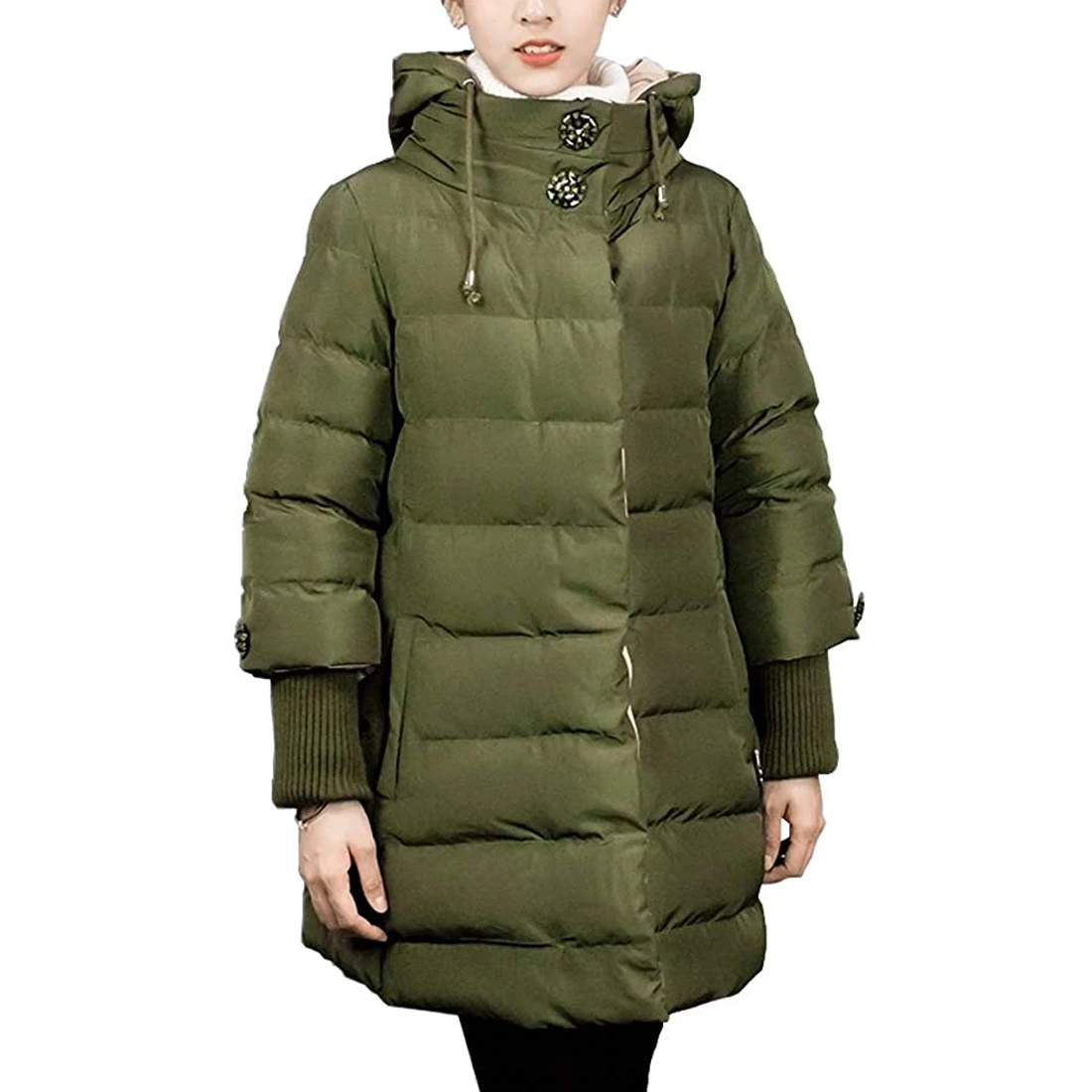2022 Winter High Collar Hooded Cotton Jacket Long Down Jacket Women Plus Size 4XL Fashion Clothes